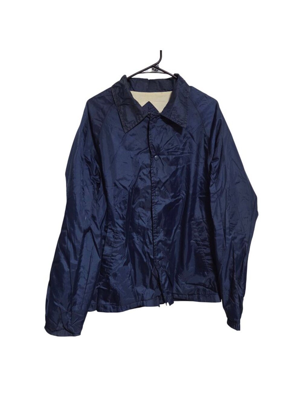 Eagles Ridge Sport Nylon Jacket Mens Size Large Navy Blue Windbreaker Activewear